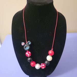 Minnie and Mickey beaded necklaces
